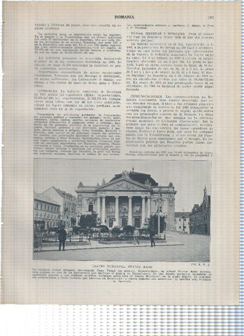 Lamina/sheet/feuille numerada 597/598: Romania: Teatro Municipal de Orade Mare y Ayuntamiento de Brasov