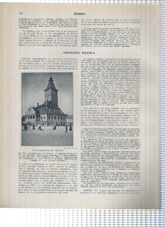 Lamina/sheet/feuille numerada 597/598: Romania: Teatro Municipal de Orade Mare y Ayuntamiento de Brasov