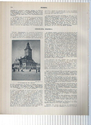 Lamina/sheet/feuille numerada 597/598: Romania: Teatro Municipal de Orade Mare y Ayuntamiento de Brasov