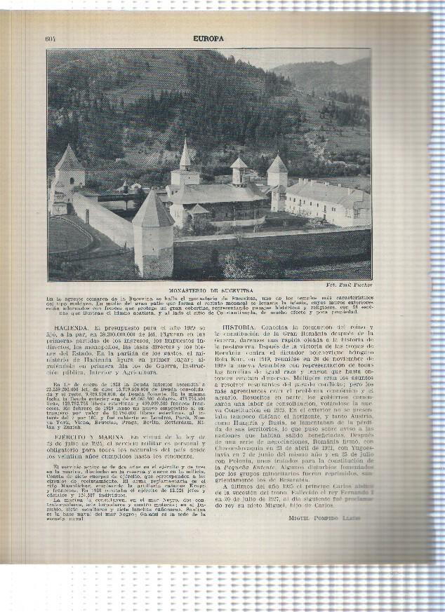 Lamina/sheet/feuille numerada 603/604: Romania: Palacio Real de Balchic y Monasterio de Sucevitsa