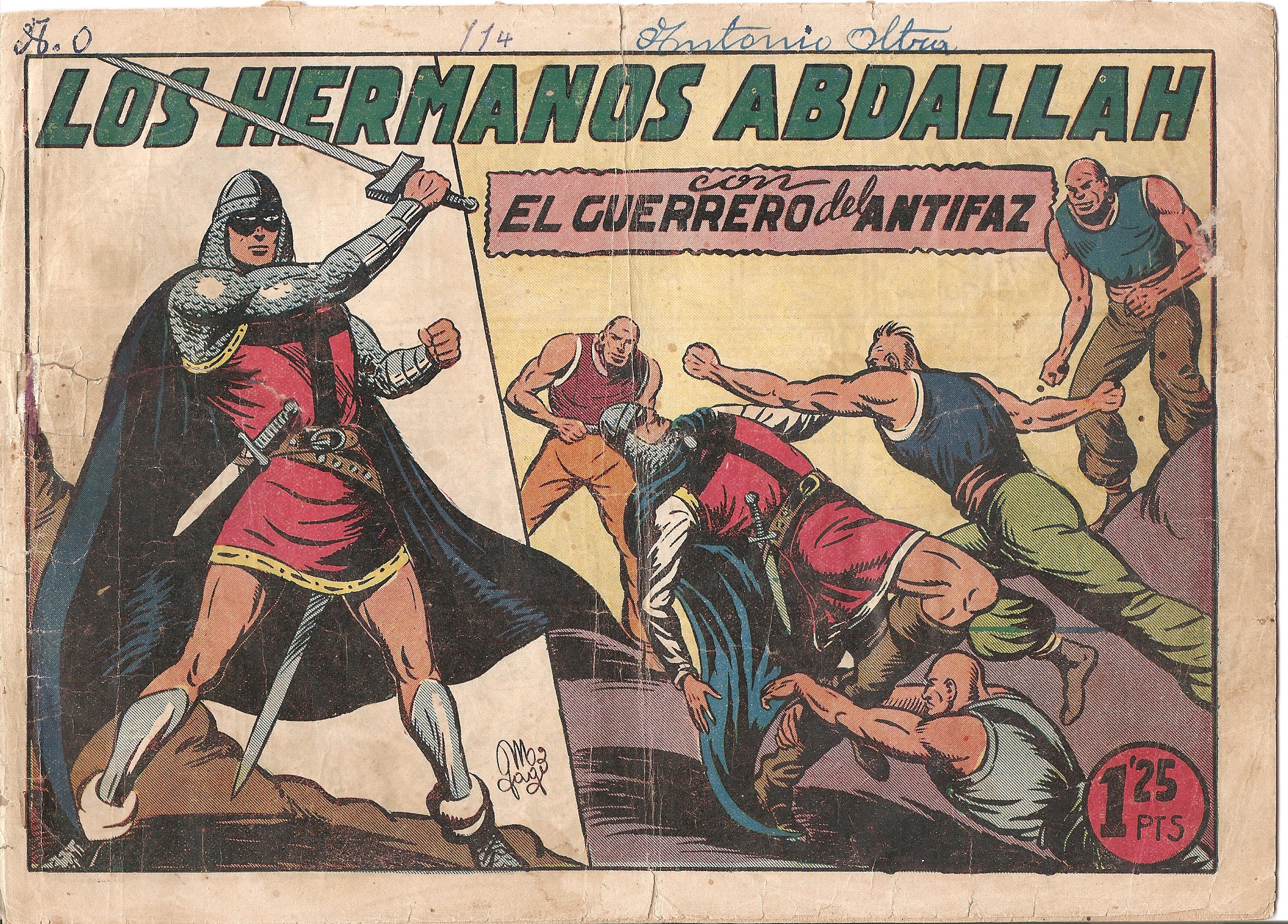 Original: El Guerrero del Antifaz numero 114: Los hermanos Abdallah (numerado 1 en trasera)