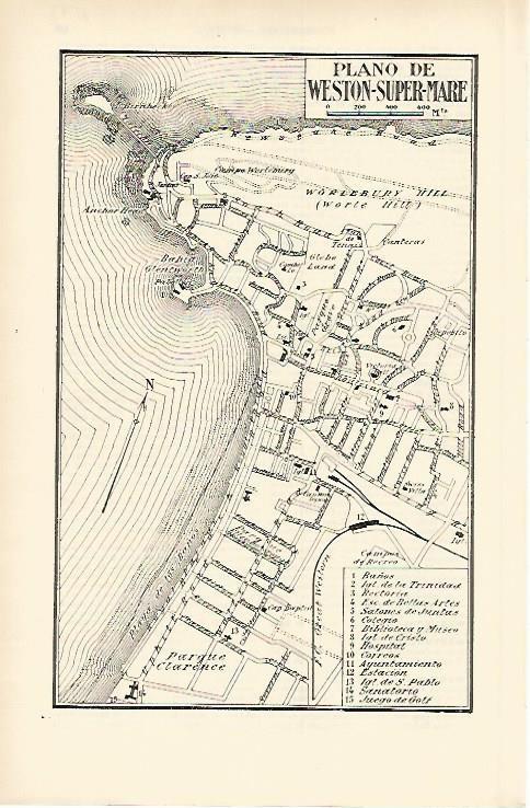 LAMINA ESPASA 1573: Plano de Weston-Super- Mare Inglaterra