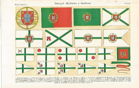 LAMINA ESPASA 15324: Emblemas y banderas de Portugal
