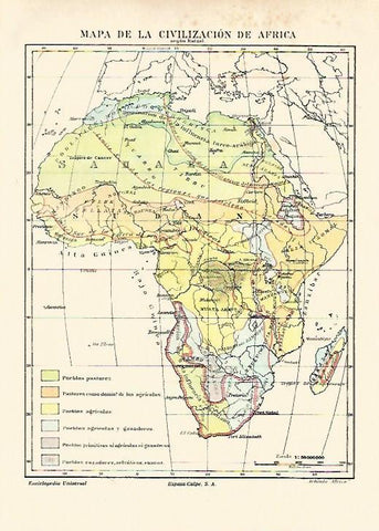 LAMINA ESPASA 15367: Mapa de la civilizacion de Africa