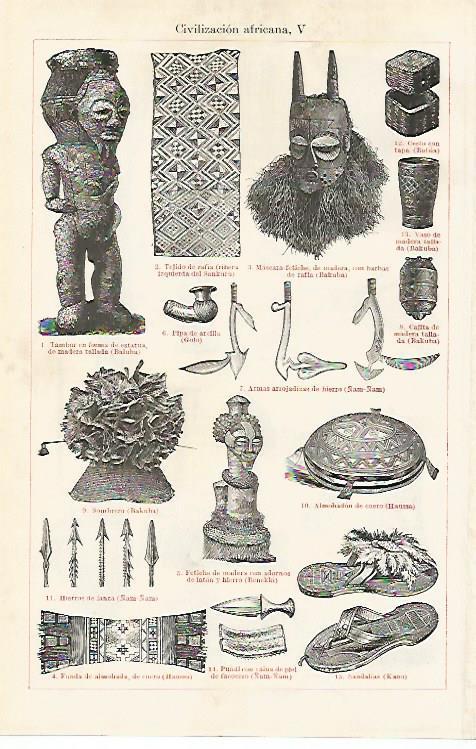 LAMINA ESPASA 15372: Objetos de Africa