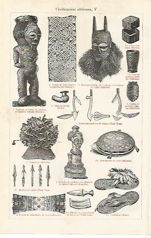 LAMINA ESPASA 15372: Objetos de Africa