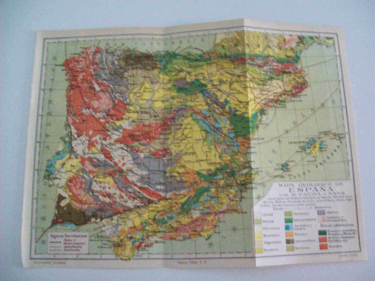 LAMINA ESPASA 15536: Mapa geologico de España por M. Faura y Sans