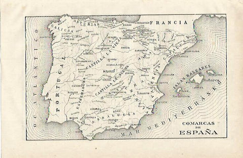 LAMINA ESPASA 15631: Mapa de las comarcas de España