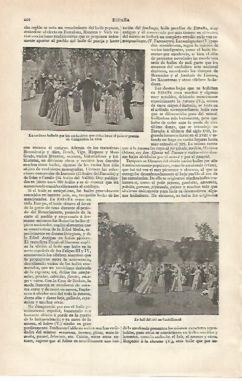 LAMINA ESPASA 15647: Sardana en Camprodon en 1904