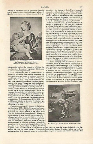 LAMINA ESPASA 15899: La Virgen con el Niño y San Miguel por Rafael