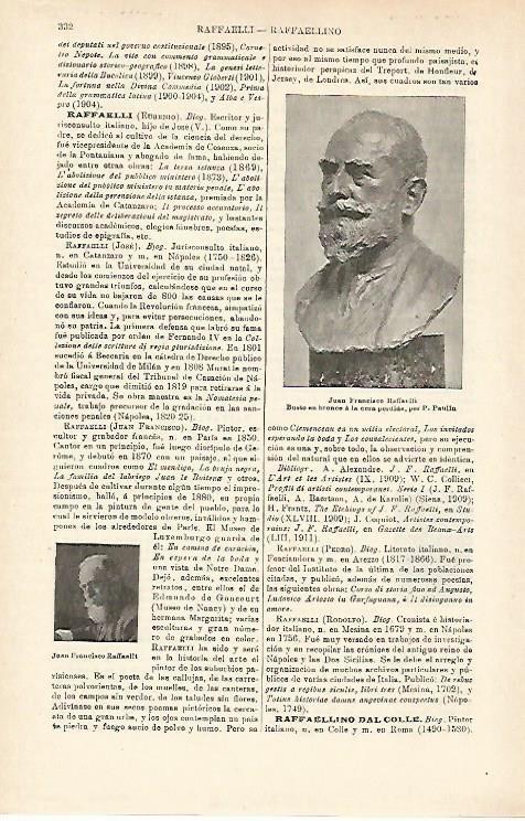 LAMINA ESPASA 15908: Busto de Raffaelli por Paulin