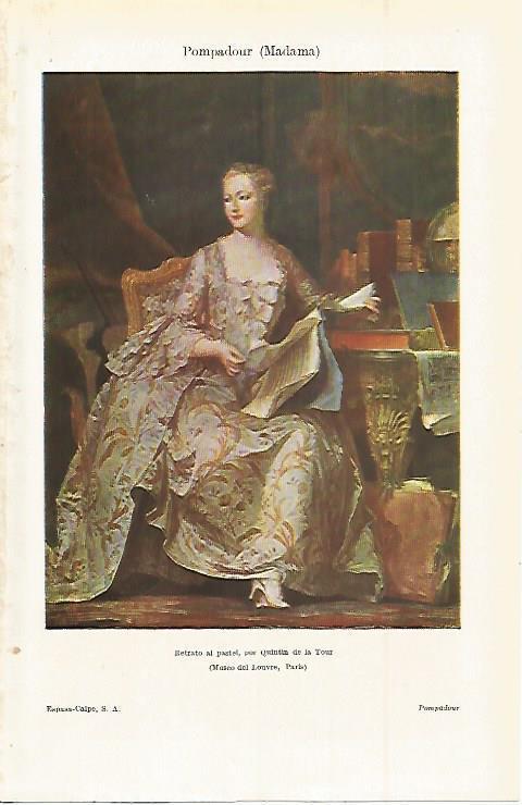 LAMINA ESPASA 15197: Madame Pompadour por Quintin de la Tour