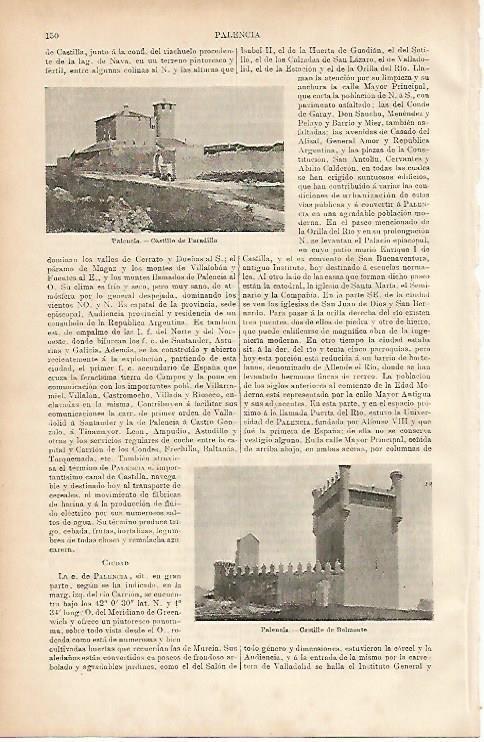 LAMINA ESPASA 1506: Castillo de Paradilla Palencia