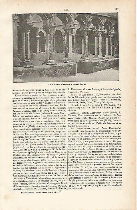 LAMINA ESPASA 15482: Claustro de la Catedral de Aix en  Provence