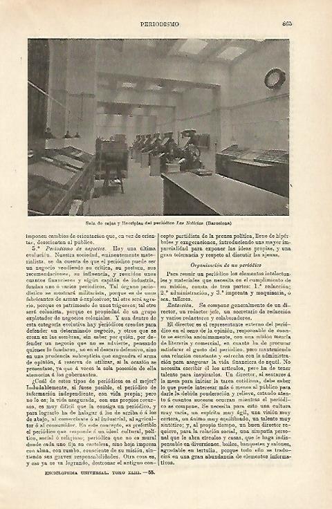 LAMINA ESPASA 15754: Sala de Cajas del Las Noticias en Barcelona