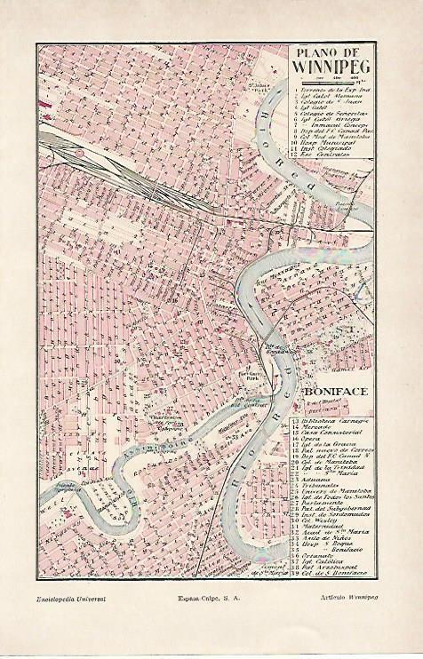 LAMINA ESPASA 1558: Plano de Winnipeg Canada
