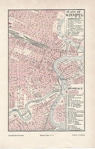 LAMINA ESPASA 1558: Plano de Winnipeg Canada