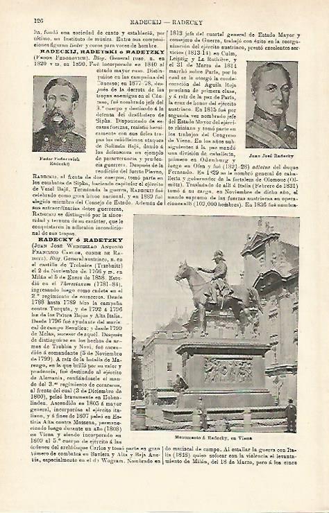 LAMINA ESPASA 15882: Monumento a Radecky en Viena