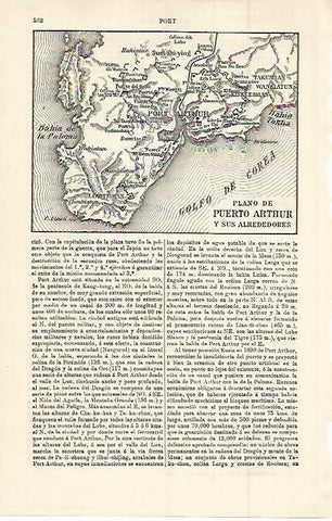 LAMINA ESPASA 15281: plano de Puerto Arthur