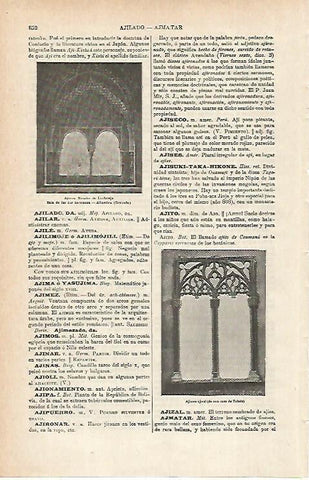 LAMINA ESPASA 15493: Mirador en la Alhambra y aljime de una casa de Toledo
