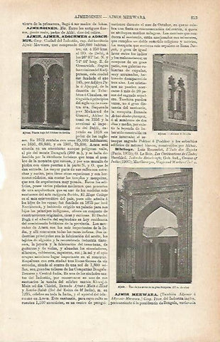 LAMINA ESPASA 15494: Alcazar de Sevilla y Mezquita de Ajmir India