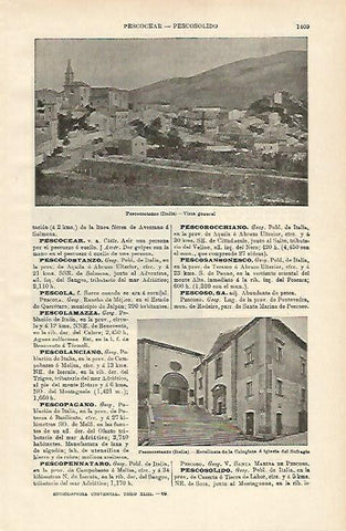 LAMINA ESPASA 15863: Vista de Pescocostanzo Italia