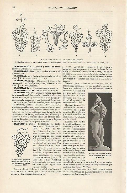 LAMINA ESPASA 15880: Filigranas de papel con forma de racimo