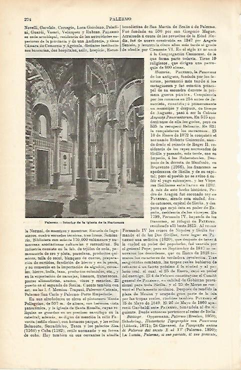 LAMINA ESPASA 1504: Iglesia de la Martorana de Palermo Sicilia