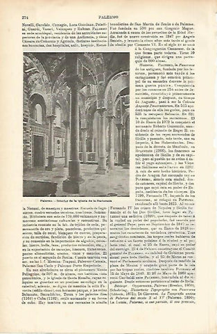 LAMINA ESPASA 1504: Iglesia de la Martorana de Palermo Sicilia