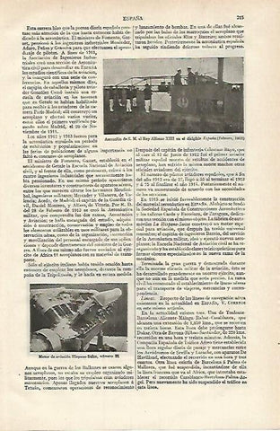 LAMINA ESPASA 15620: El Rey Alfonso XIII en el dirigible España (1913)