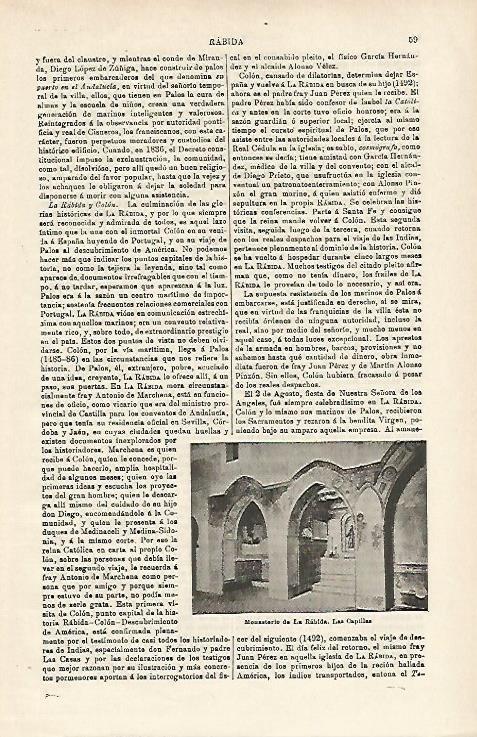 LAMINA ESPASA 15878: Capillas del monasterio de La Rabida Huelva