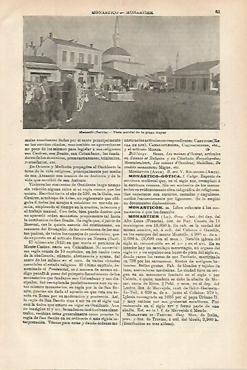 LAMINA ESPASA 27890: Plaza Mayor de Monastir Serbia