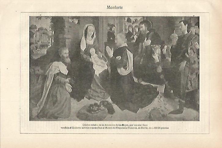 LAMINA ESPASA 27909: La Adoracion de los Reyes por Van der Goes