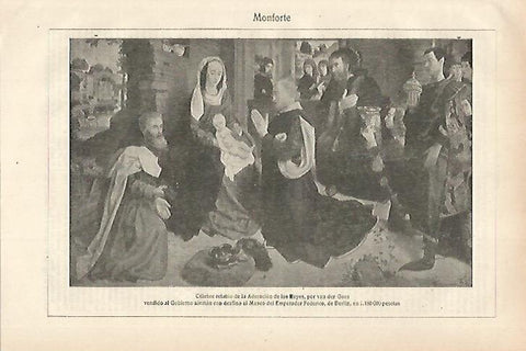LAMINA ESPASA 27909: La Adoracion de los Reyes por Van der Goes