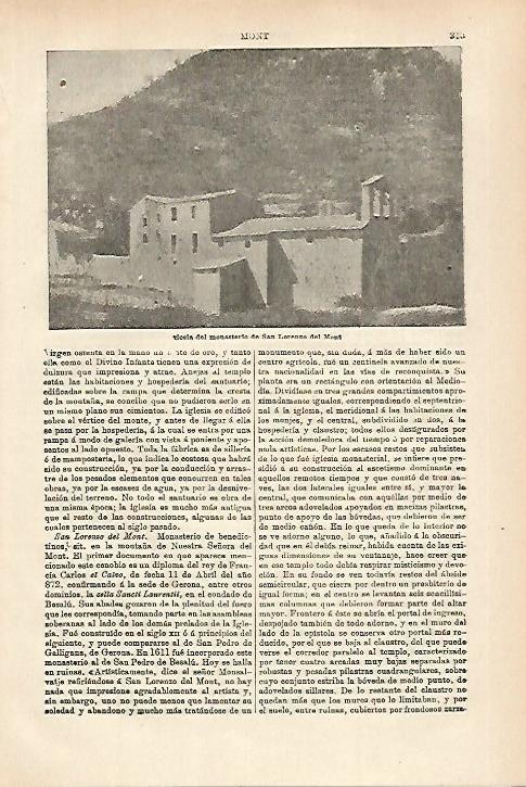LAMINA ESPASA 27937: Monassterio de San Lorenzo del Mont