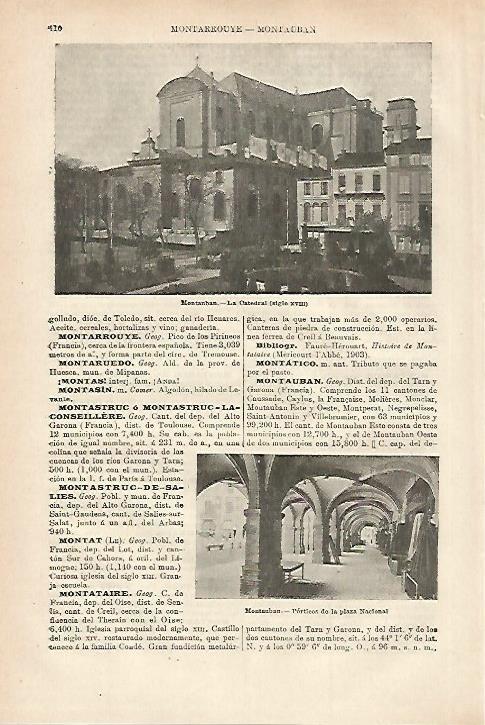 LAMINA ESPASA 27963: Catedral de Montauban Francia