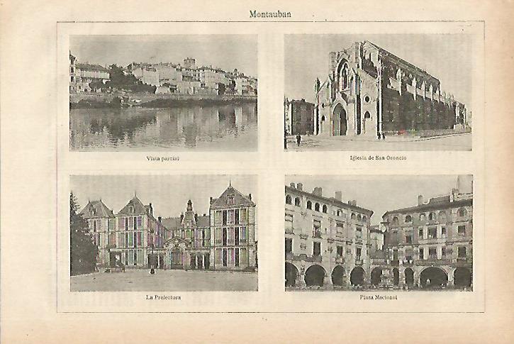 LAMINA ESPASA 27965: Vistas de Montauban Francia