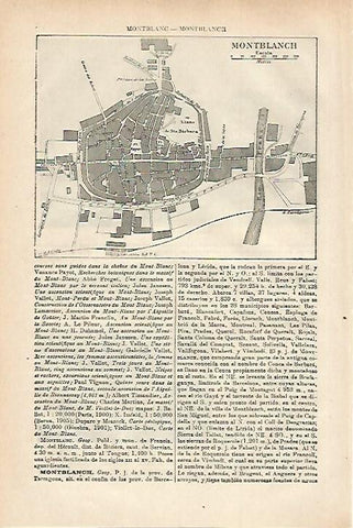 LAMINA ESPASA 27968: Plano de Montblanch Tarragona