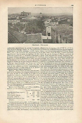 LAMINA ESPASA 27969: Vista de Montblanch Tarragona