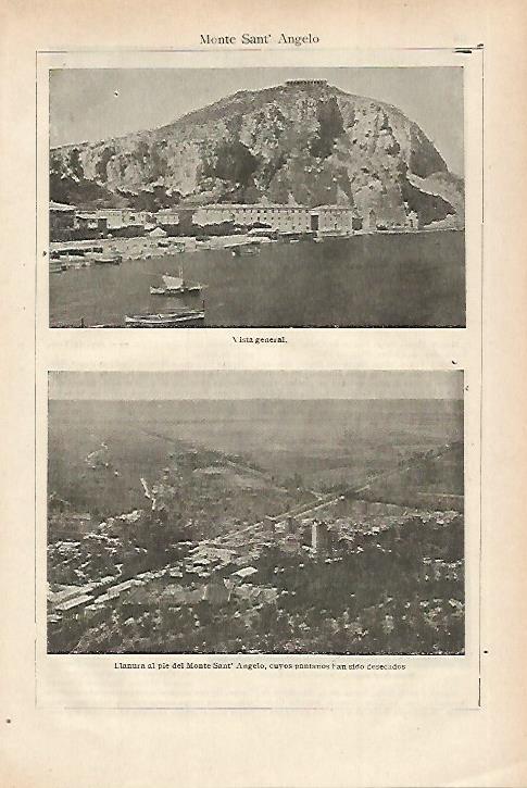 LAMINA ESPASA 27982: Vista y llanura de Monte Sant Angelo Italia