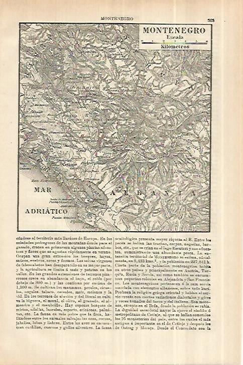 LAMINA ESPASA 27998: Mapa de Montenegro
