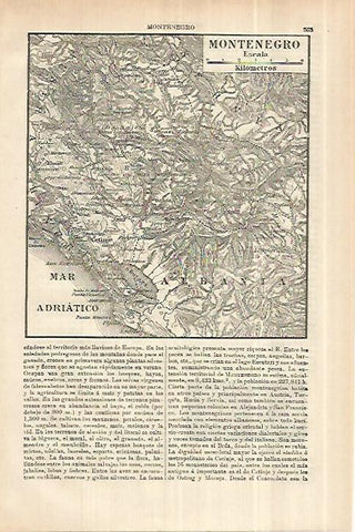 LAMINA ESPASA 27998: Mapa de Montenegro