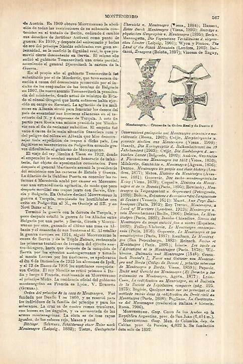 LAMINA ESPASA 27999: Cruces de la Orden Real y de Danilo I de Montenegro