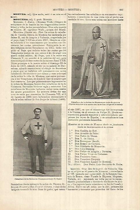 LAMINA ESPASA 28009: Caballero de la Orden de Montesa con traje de guerra