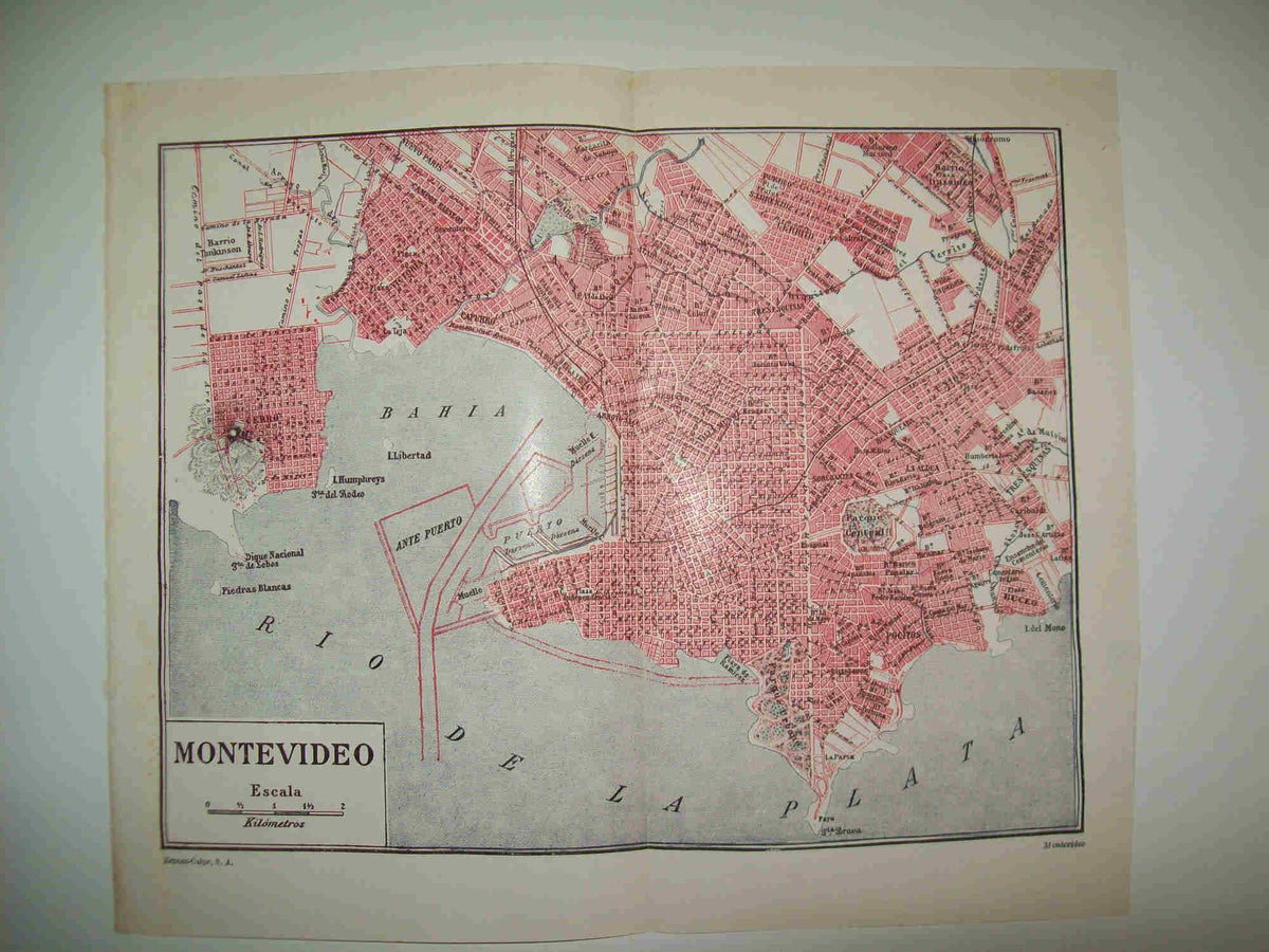 LAMINA ESPASA 28013: Plano de Montevideo Uruguay