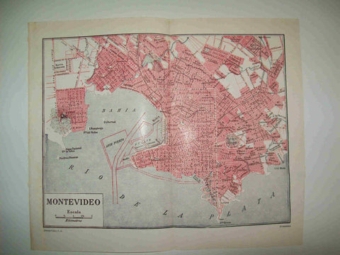 LAMINA ESPASA 28013: Plano de Montevideo Uruguay