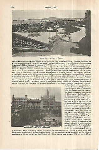LAMINA ESPASA 28015: Jardines del Capurro en Montevideo Uruguay