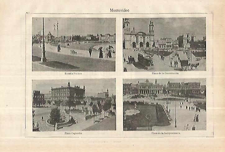 LAMINA ESPASA 28017: Plazas de Montevideo Uruguay