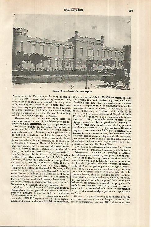 LAMINA ESPASA 28018: Cuartel de Biandengues Montevideo
