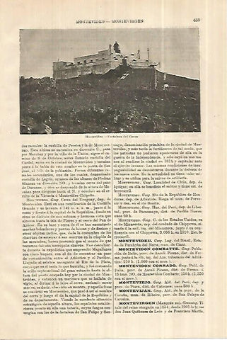 LAMINA ESPASA 28025: Fortaleza del Cerro en Montevideo